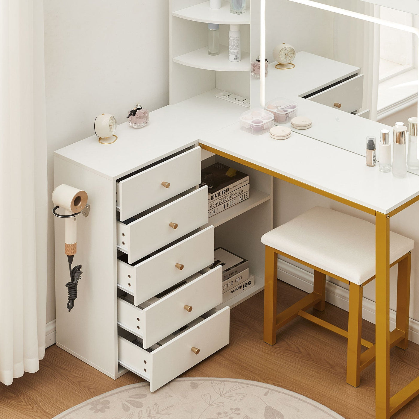 Amelia Corner Dressing Table Set