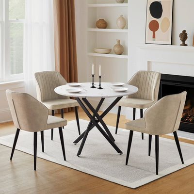 Clarris Marble Pattern Round Dining Table[For 4-6]