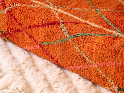 Handcrafted Moroccan Floor Sofa Orange Set
