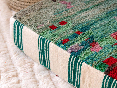 Handcrafted Moroccan Floor Sofa Green Set